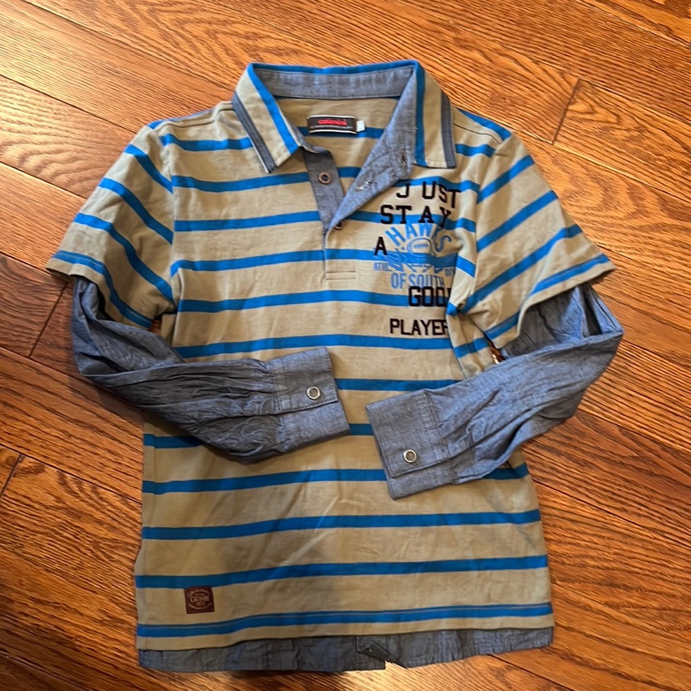 Catimini long sleeve layered polo EUC size 10